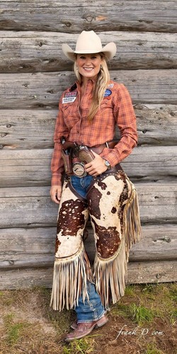 Western chaps naturhaar leder - western,