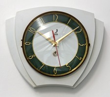 Vintage 26cm JAZ Wanduhr - Bakelit Retro Atomic Mid Century weiß französisch