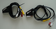 2 Mal 1m Adapterkabel (Sender/Empfänger) Scart Stecker auf 3x Cinch Audio+Video
