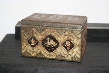 Alte Kleine Vintage Blechdose Eduscho Kaffee mit Kugelfüssen 15x11x9,5 cm selten