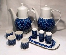 10 Arzberg Löffelhardt Gedecke Teekanne Kaffeekanne Salzstreuer Toscana kobalt