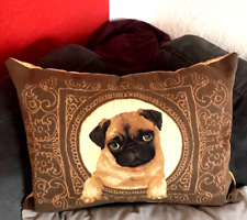 Welpe Kissen 45x32cm Landhausstil schwer robust Zier Deko Sofa  Mops Hundekissen