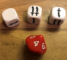 Das schwarze Auge Burg des Schreckens komplettes Set 4 Kampfwürfel