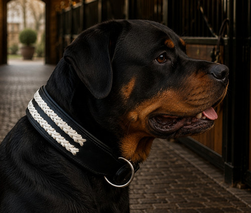 Lederhalsband hund ruffle - lederhalsband,
