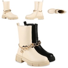 Damen Plateaustiefel Stiefel