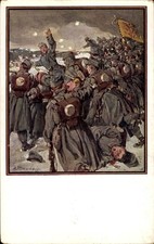 Künstler Ak Marussig, KuK Armee, Stürmende Kaiserjäger, I WK - 4503893