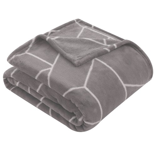 Kuscheldecke geometrisch grau - kuscheldecke,