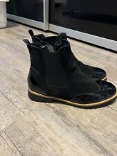Damen Schuhe Lack schwarz Größe 38 Neu elegant Kunstleder Stiefelette Aldi