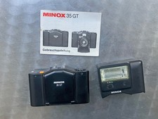 Minox 35 GT, analoge Kompaktkamera, mit Blitz und Batterieadapter