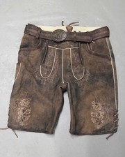 Ziegen Lederhose braun mit
