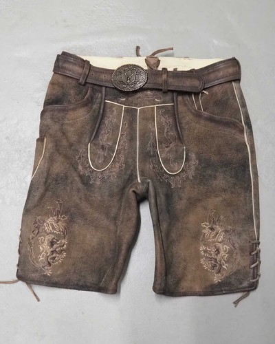 Ziegen lederhose braun mit - lederhose,