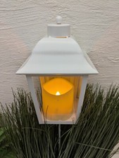 weiße LED Laterne/Grablicht inkl. Kerze 2 wechselbare Spitzen Erdspieß Sensor