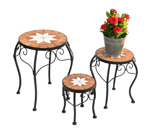 Blumenhocker mosaik rund - blumenhocker,