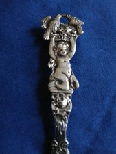 schönes antikes Buttermesser Käsemesser 800er Silber Rose, Putti, Vogelpaar