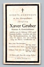 Sterbebild Xaver Gruber 1957