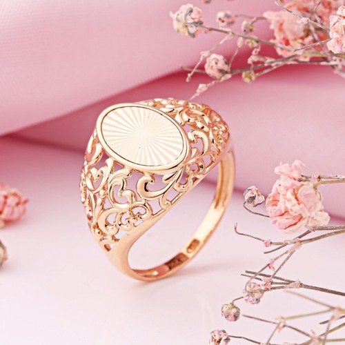 Rosegold 585 schöner goldring - rosegold,
