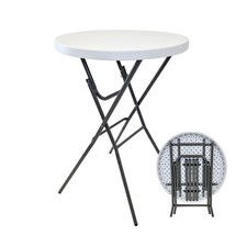 Stehtisch Partytisch Bistrotisch klappbar Ø 80 cm 110 cm Klapptisch in weiß