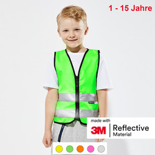 Salzmann Warnweste - mit 3M Material  für Kinder mit Reißverschluss 1 - 15 Jahre
