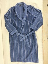 Bademantel blau gestreift Frottee Baumwolle Herren Damen 48 50 Medium