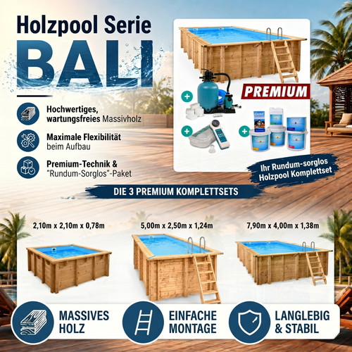 Holzpool bali rechteck auswahl - holzpool,