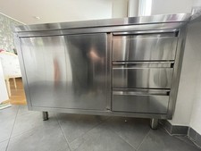 Gastro Arbeitsschrank - 1200 x 600 x 850 mm - mit Tür, Aufkantung