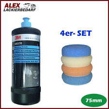 3M 09376 Hochglanz Maschinen Politur 1L + 4 x Polierschwamm Set 75mm