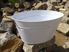 Blechwanne Blumenkübel Pflanztopf Zinkwanne Pflanzschale Wäschekorb weiß