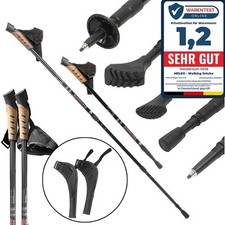 Nordic Walking Stöcke 2er Set Alu Wanderstöcke Schwarz Walkingstock Trekking 🚶
