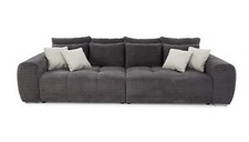 Big-Sofa XXL 306 cm Federkern Lounge Couch mit Bezug aus Cord in Grau Anthrazit