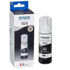 Epson EcoTank 104 schwarz black Tinten Flasche Nachfüller Original 65 ml