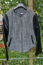 Damen Jacke DIVIDED (H&M) - Gr. 42 - mit Kunstlederärmeln