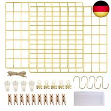 LOYONAL Deko Wandgitter Gold - Metall Fotogitter - Pinnwand Gitter Fotowand