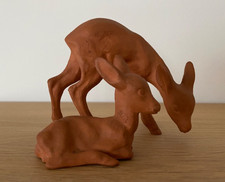 Gmundner Keramik Rehkitz Rehe Keramik Figuren 10cm Vintage