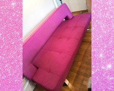 Couch Pink Liegesofa INNOVATION Schlafsofa Puzzle Luxe sehr guter Zustand Chrom