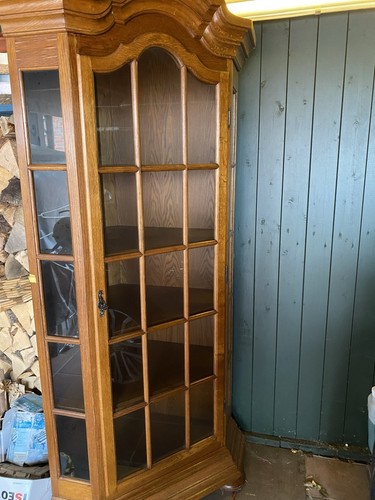 Massiv eiche eckvitrine - massiv,