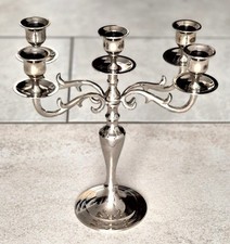 Eleganter 5-armiger silberfarbener Kerzenständer
