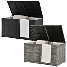 Auflagenbox Polyrattan Aufbewahrungsbox Gartenbox Kissenbox 950L Deckel Juskys®