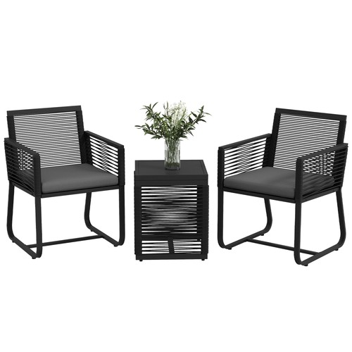3tlg rattan gartenmöbel set - 3tlg., gartenmöbel-set