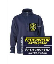 FEUERWEHR Sweat-Shirt / + Feuerwehr Signet / Pullover mit kurzem Reißverschluss