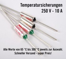 Thermosicherung Temperatursicherung Sicherung 250V 10A von 65 bis 300 °C [#1211]