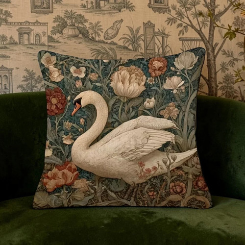 Dekokissen schwan vintage - dekokissen, –