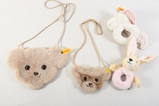 C26N56- 4 Steiff Taschen Greiftiere mit Knopf und Fahne ua Einhorn Hase