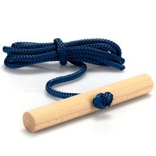 Premium Schlittenleine mit Holzgriff, langes Rodelzubehör Zugseil, dunkelblau