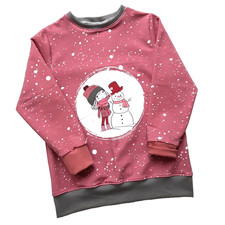 Handmade Mädchen Langarm Long Sweatshirt-Pullover DIY Gr 110-116.