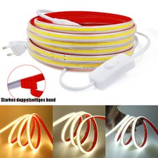 230V COB LED Streifen Super hell Wasserdicht Strip Lichtschlauch AN/AUS Schlauch