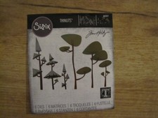 Stanzschablone Sizzix Thinlits Tim Holtz 665217 Funky Trees Flippige Bäume  RAR