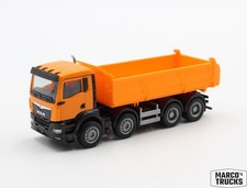 Herpa MAN TGS NN 4-achs Meiller Kipper orange Nr. 312837 1:87 /H25522