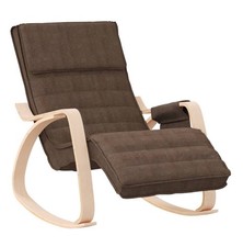 Schaukelstuhl Dunkelbraun Relaxstuhl Stoff Polsterstuhl Wohnzimmerstuhl