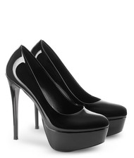 Plateau Pumps Schwarz Lack
