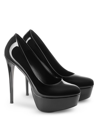 Plateau pumps schwarz lack - schwarz,